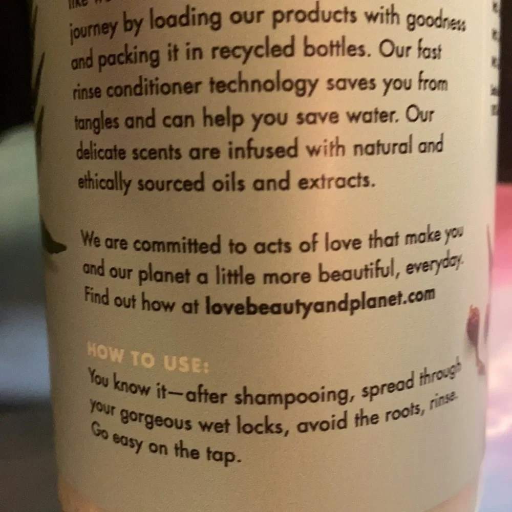 Updated: Love Beauty & Planet Shampoo & Conditioner Bundle Vegan Unisex